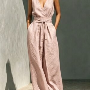 Effortless Summer Chic Two-Piece Set – Sleeveless Tank Top & High Waist Wide Leg Pants for Women